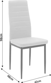 Καρέκλα Parker pakoworld PU ανθρακί-μαύρο πόδι 42x48x98εκ