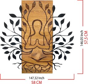 Decorative Wooden Wall Accessory Meditation Black
Walnut