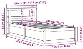 ΠΛΑΙΣΙΟ ΚΡΕΒΑΤΙΟΥ ΜΕ ΚΕΦΑΛΑΡΙ 100 X 200ΕΚ. ΜΑΣΙΦ ΞΥΛΟ ΠΕΥΚΟΥ 3306348