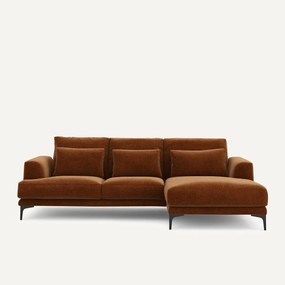 Γωνιακός καναπές δεξίος από βελούδινο chenille, Marsile