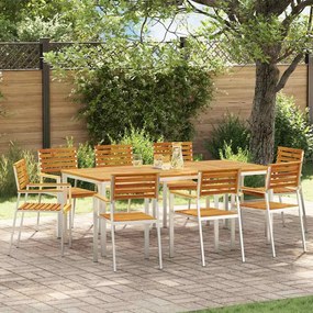 vidaXL Καρέκλα Κήπου 8 pcs Καφέ 56 x 54.5 x 87 εκ. Μασίφ ξύλο ακακίας