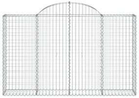 vidaXL Συρματοκιβώτια Τοξωτά 2 τεμ. 200x30x120/140 εκ. Γαλβαν. Ατσάλι