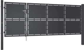 vidaXL Πόρτα Κήπου Ανθρακί 350x125 εκ. από Ατσάλι