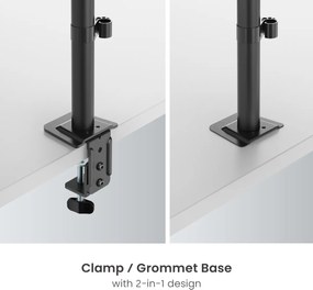 POWERTECH βάση γραφείου για 2x οθόνες PT-1552, 17-32", έως 10kg