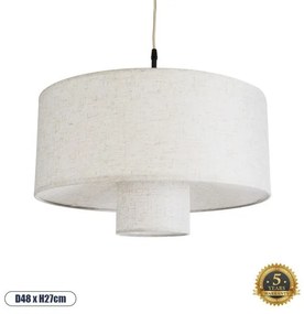 Boho Κρεμαστό Φωτιστικό Οροφής Μονόφωτο 02226 GloboStar-2226-Λευκό 2226