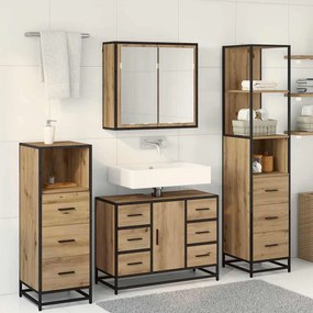 vidaXL Σετ Επίπλων Μπάνιου 4 τεμ. Artisan Oak Επεξεργασμένο Ξύλο