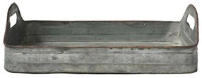 Δίσκος Διακοσμητικός Vintage Zinc 00.07.7108B 49x29x7cm Μεταλλικός Grey-Bronze Metal