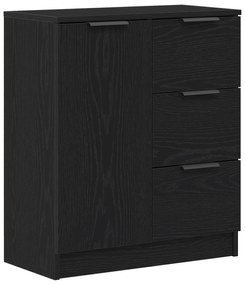 vidaXL Μπουφέδες 2 τμχ Μαύρο Δρυς 60x30x70 εκ Επεξεργασμένο ξύλο
