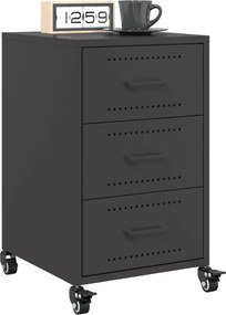 vidaXL Κομοδίνο Μαύρο 36x39x59 εκ. από Χάλυβα