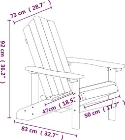 vidaXL Καρέκλες Κήπου Adirondack 2 τεμ. Λευκές από HDPE