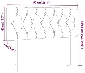 Κεφαλάρι Κρεβατιού Μαύρο 90x7x78/88 εκ. Υφασμάτινο - Μαύρο