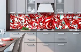 Αυτοκόλλητη φωτοταπετσαρία κουζίνας κόκκινο κρύσταλλο - 260x60