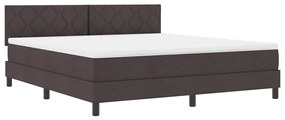 vidaXL Κρεβάτι box spring με στρώμα Σκούρο Καφέ 180 x 200 cm ύφασμα