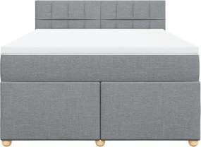 vidaXL Κρεβάτι Boxspring με Στρώμα Αν. Πράσινο 160x200εκ Υφασμάτινο