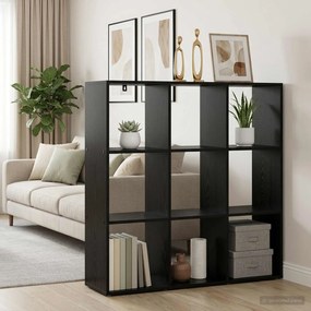 vidaXL Βιβλιοθήκη 102 x 29 x 103,5 εκ. Επεξεργασμένο Ξύλο Μαύρη Δρυς