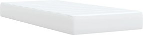 vidaXL Κρεβάτι Boxspring με Στρώμα Λευκό 100x200εκ.από Συνθετικό Δέρμα