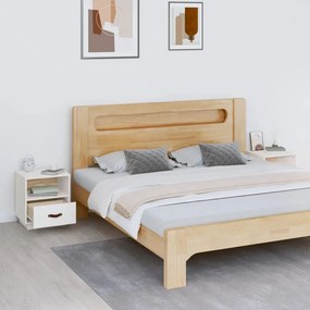 vidaXL Κομοδίνα 2 τεμ. Λευκό 40x34x45 εκ. από Μασίφ Ξύλο Πεύκου