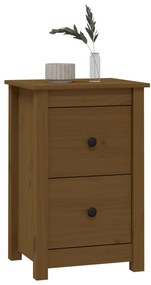 vidaXL Κομοδίνο Καφέ Μελί 40x35x61,5 εκ. από Μασίφ Ξύλο Πεύκου