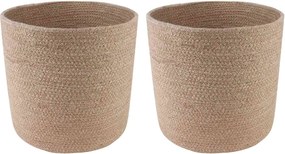 vidaXL Σετ Γλαστρών 2 pcs Φυσικό Ø 28 x 28 εκ 100% Γιούτα Τοσσά