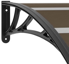 vidaXL Στέγαστρο Πόρτας Μαύρο 240 x 100 εκ. Πολυανθρακικό