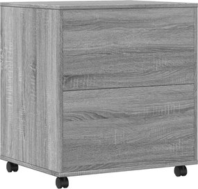 vidaXL Βάση Εκτυπωτή με Ρόδες Γκρι Sonoma 60x50x67 εκ.