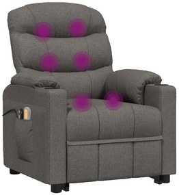 vidaXL Πολυθρόνα Μασάζ με Ανύψωση Σκούρο Γκρι Υφασμάτινη