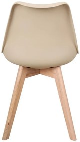 Καρέκλα Gaston PP-PU taupe απόχρωση- φυσικό πόδι 44x52x78εκ. 44x52x78 εκ.