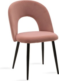 Καρέκλα Jonah pakoworld βελούδο ροζ-μαύρο πόδι