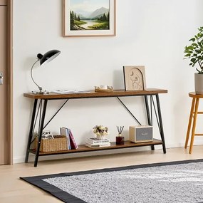 VEVOR Narrow Console Sofa Table Couch Table 2-Tier for Entryway &amp; Living Room