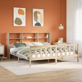 vidaXL Κρεβάτι Βιβλιοθήκη Χωρίς Στρώμα 180x200 εκ Μασίφ Ξύλο Πεύκου