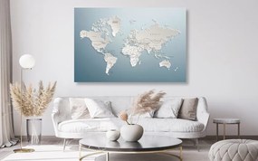 Εικόνα στον παγκόσμιο χάρτη φελλού σε πρωτότυπο σχέδιο - 90x60  wooden
