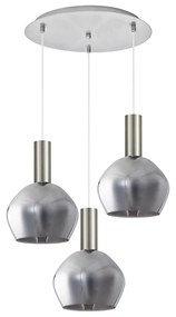 Φωτιστικό Οροφής Τρίφωτο Homelighting 77-8403 Nickel/White