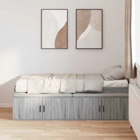 vidaXL Κρεβάτι με αποθηκευτικό χώρο Γκρι sonoma 75 x 190 cm