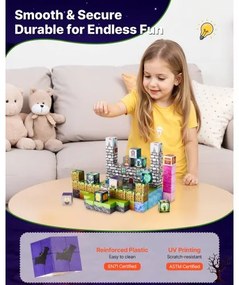 VEVOR Magnetic Blocks 100 PCS Cemetery Zombies Set STEM Montessori Sensory Toys