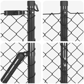 vidaXL Στύλος Περιφράξεων Γκρι 10 x 1,4 μ (Δίχτυ 40 x 40 χιλιοστά)