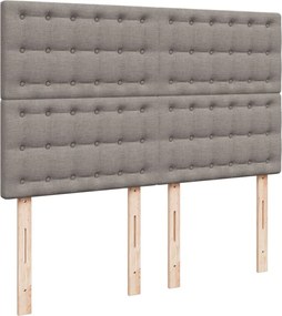 vidaXL Κρεβάτι Boxspring με Στρώμα Taupe 140x200 εκ. Υφασμάτινο