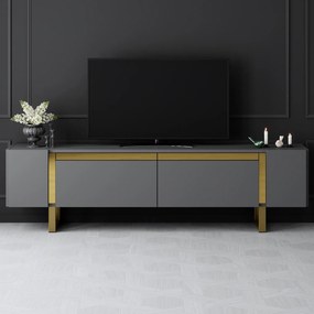 Έπιπλο Τηλεόρασης Ανθρακί / Χρυσό SEFEL 180x30x16