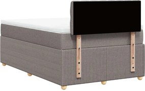 vidaXL Κρεβάτι Boxspring με Στρώμα Taupe 120x200 εκ. Υφασμάτινο