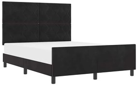 vidaXL Σκελετός Κρεβατιού με κεφαλάρι Μαύρο 140 x 190 cm Βελούδο