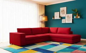 Γωνιακός καναπές Carla-Αριστερή-280φ 220β-Κόκκινο