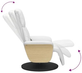 vidaXL Πολυθρόνα Μασάζ Ανακλινόμενη με Υποπόδιο Λευκή Συνθετικό Δέρμα