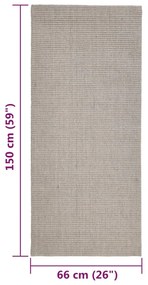 vidaXL Χαλί Χρώμα της Άμμου 66 x 150 εκ. από Φυσικό Σιζάλ