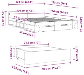 ΠΛΑΙΣΙΟ ΚΡΕΒΑΤΙΟΥ ΜΕ ΣΥΡΤΑΡΙΑ ΓΚΡΙ SONOMA 120X190ΕΚ. ΕΠΕΞ. ΞΥΛΟ 3280781