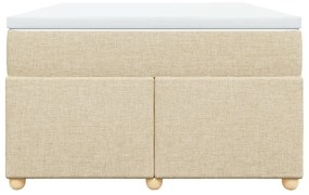 vidaXL Κρεβάτι Boxspring με Στρώμα Κρεμ 120x200 εκ. Υφασμάτινο