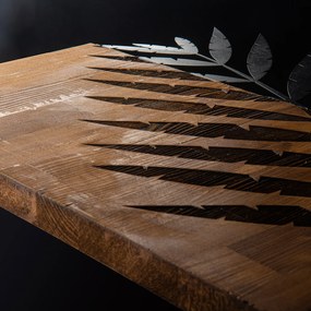 Decorative Wooden Wall Accessory Leaf3 Metal Decor Black
Walnut