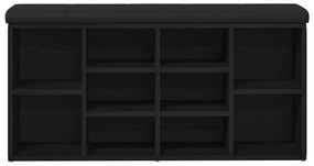 vidaXL Παγκάκι Αποθήκευσης Μαύρο Δρυς 100x30x48 εκ. Επεξεργασμένο Ξύλο
