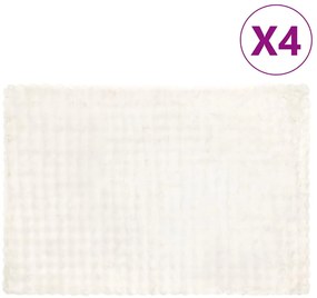 vidaXL Ψεύτικη κουβέρτα από κουνέλι 4 pcs Λευκό 150 x 220 cm