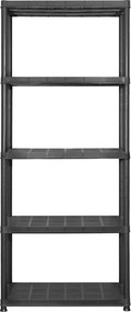 vidaXL Ραφιέρα Αποθήκευσης 5 Επιπέδων Μαύρη 213x38x170 εκ. Πλαστική
