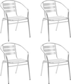 vidaXL Καρέκλες Κήπου Στοιβαζόμενες 4 τεμ. Αλουμινίου