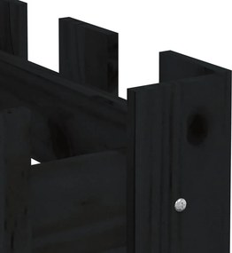 vidaXL Ζαρντινιέρα με Σχέδιο Φράχτη Μαύρη 200x30x30 εκ. Μασίφ Πεύκο